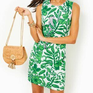 NWT $198 Lilly Pulitzer Mila Stretch Shift Dress Fiddle Leaf Green Escape Plan 2